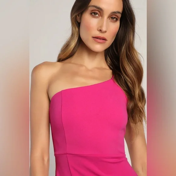 Keeper of My Heart Magenta One-Shoulder Maxi Dress - Picture 4 of 6